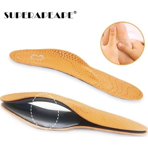 Orthopedic Insoles Leather Orthotics flat foot Health Sole Pad for Shoes insert Arch Support pad for plantar fasciitis Feet Care