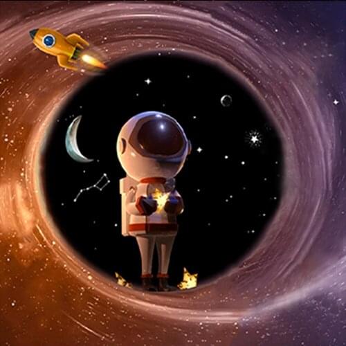 Cute Cartoon Space Astronaut Planet Canvas Painting Nordic Modern Universe Rocket Outer Space Poster And Prints Wall Art Picture