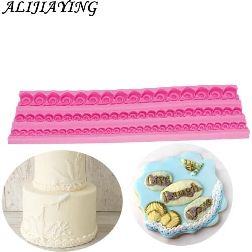 Sugarcraft Newest Wave pattern Wavy texture silicone mold fondant mould cake decorating tools chocolate mold D1301