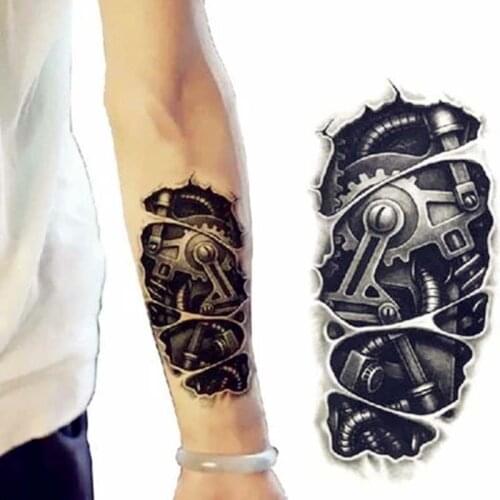 Mens 3D Arm Waterproof Tattoo Temporary Tattoos Sticker Fake Tatoo Body Art Waterproof UP Personality Tatoo Tato for Women Men