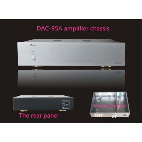 KYYSLB DIY Amplifier Chassis Case Enclosure Box DAC95A Standard Chassis Aluminum Panels Iron Body Chassis Pre-amplifier Chassis