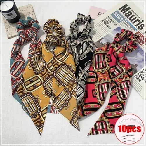 Vintage Old Flower Bow Bow Long Ribbon Netflix Headdress High-grade Temperament Ladies Headscarf