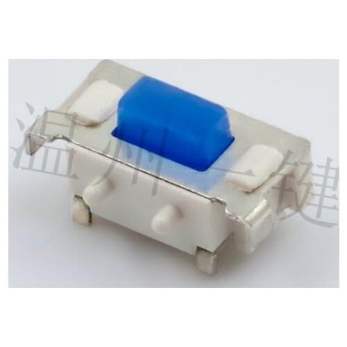 10PCS TS-B001B 3*6*3.5 High temperature touch switch SMD/SMT 2 pin with bracket and column silicone buttons blue