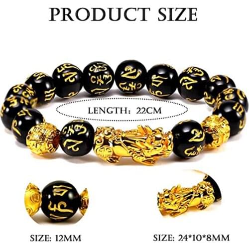 Chinese Style Womens Bracelets 2pcs 12mm Hand Carved Mantra Stone Feng Shui Elastic Bracelet Wealth Bracelet Женский Браслет