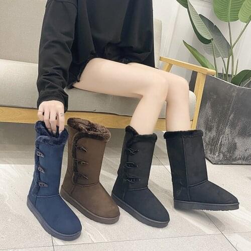 Winter Women Boots Platform Shoes Keep Warm Mid-Calf Snow Boots Ladies Lace-up Comfortable Quality Waterproof Chaussures Femme