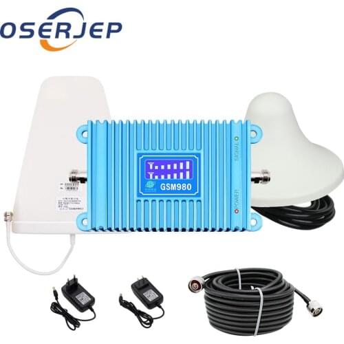 LCD display GSM 900Mhz 3G UMTS mobile phone signal amplifier +800-2500Mhz LPDA outdoor antenna/5Dbi ceiling indoor antenna