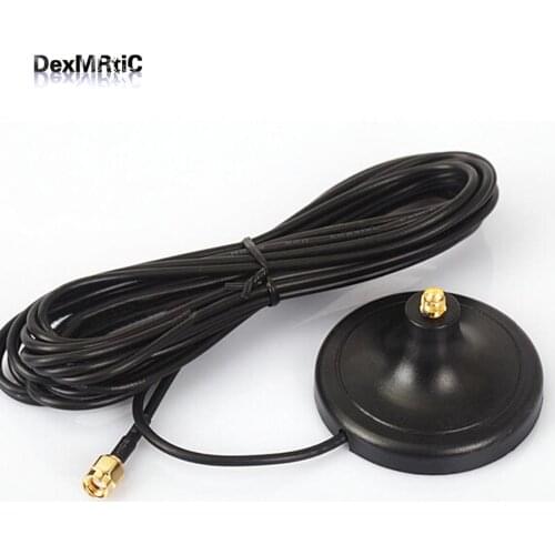 1PC 2.4GHz Antenna base with 3M Extension Cable RP SMA Male Connector magnetic base for router network card antenne wifi
