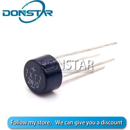 10PCS 2W10 Bridge Pile 2A 1000V DIP4 DIP-4 Rectifier Bridge