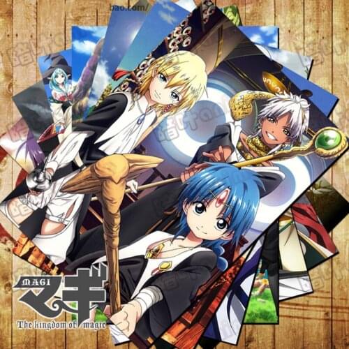 10 PCS/LOT Anime Magi : The Kingdom of Magic Poster Stickers Postcards Toys Magi Aladdin Sinbad Morgiana Gift Cards A3/A4 SIZE