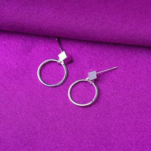 925 Sterling Silver Piercing Round Stud Earrings for Women Girls Wedding Party Gift Femme Jewelry pendientes