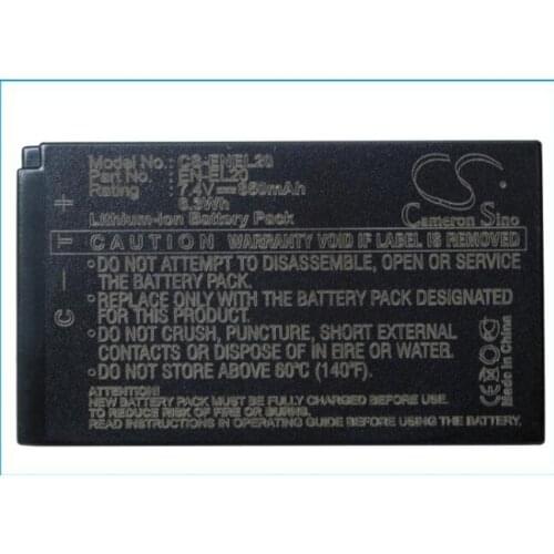 Cameron Sino 850mAh battery for NIKON 1 AW1 1 J1 1 J2 1 J3 1 S1 Coolpix A EN-EL20 for