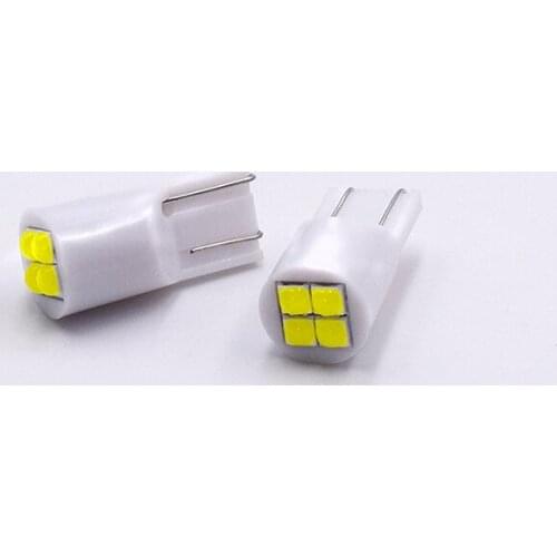 AUTBIC 2PCS T10 LED W5W Car Parking Light Bulbs 12V 3030 4SMD White 6500K Auto Interior Dome Lights LED Door Reading Trunk Lamps