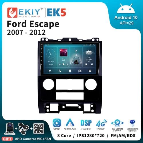 EKIY Android All-in-One Car Radio For Ford Escape 2007-2012 IPS Touch Screen Multimedia Stereo Player Autoradio Head Unit No DVD
