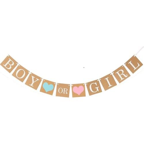 Boy or Girl Banner Baby Shower Wedding Party Hanging Garland Gender Reveal First Birthday Backdrop Decoration Festival Supplies