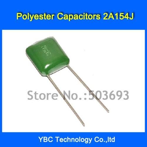 Free Shipping 500pcs/lot Polyester Film Capacitor 2A154J 100V 0.15UF 150NF