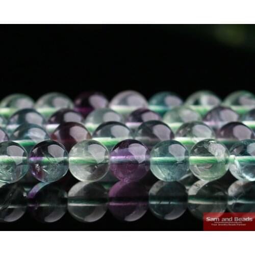 Free shipping Natural Colorful Fluorite Round loose stone jewelry Beads 16" Pick Size 4 6 8 10 12mm CFB01