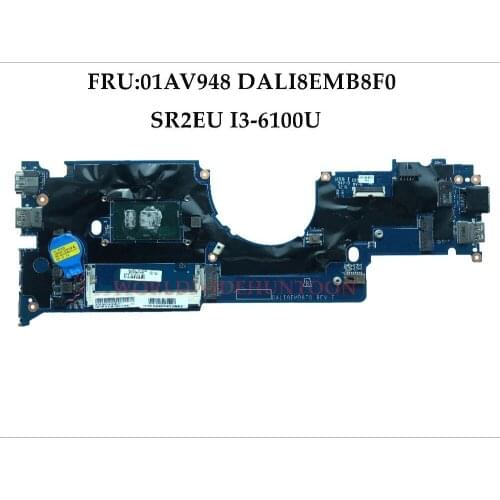 Free shipping High quality FRU:01AV948 for Lenovo Yoga 11E Laptop Motherboard DALI8EMB8F0 SR2EU I3-6100U DDR3L 100% Tested