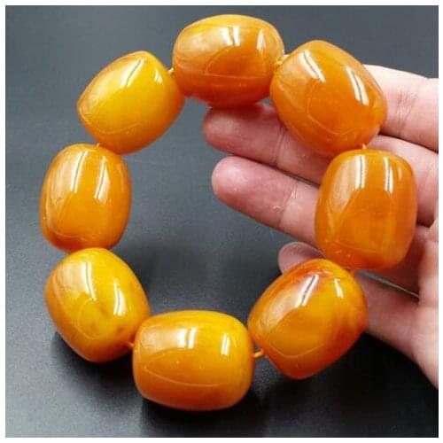Bracelet en ancienne cire d'abeille | bracelet en huile de poulet et ambre jaune, bracelet flottant d'eau de sel