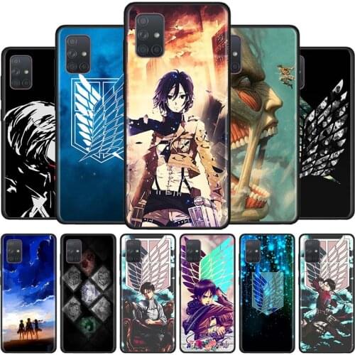Anime Attack On Titan girl Case For Samsung Galaxy A51 A71 A02s A21s A31 A41 A11 A01 Black Silicone funda Phone Cover