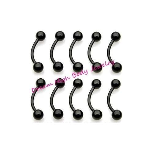 Black Eyebrow Ring Curved 16G Vacuum Titanium Nose Ring Eyebrow piercing Lip Stud Fashion Body Piercing Jewelry