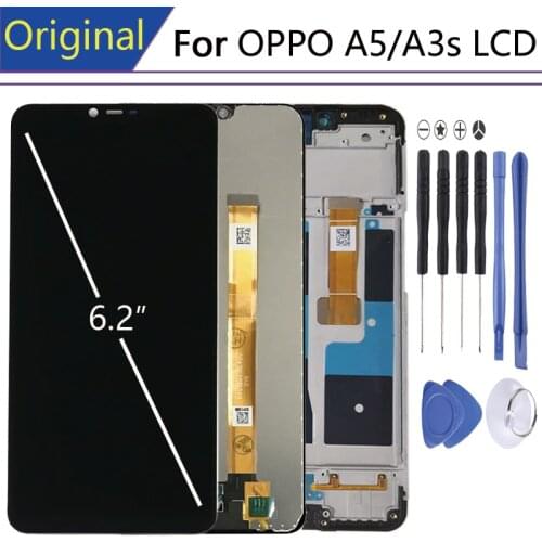 For 6.2" pantalla oppo A3s in Mobile Phone LCDs with Frame a5 display Digitizer Assembly Parts Touch Screen LCD