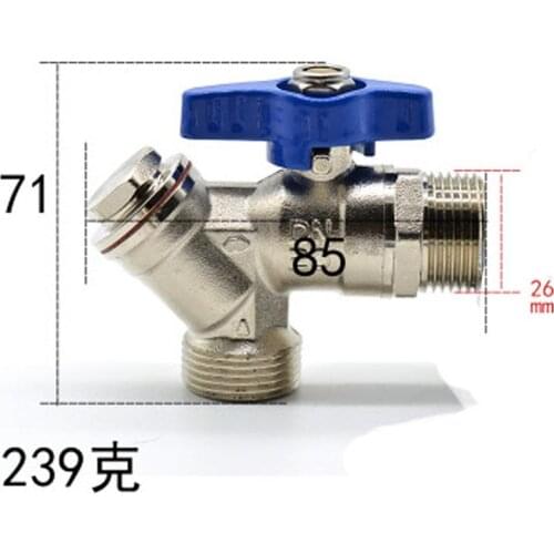 DN20 G 3/4" BSPP Male To Male Brass Angle Ball Valve With Fliter Strainer For Wall-hung boiler Water Gas Oil