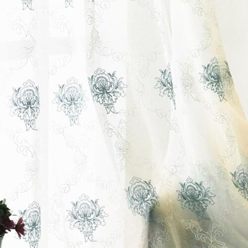 European Embroidery White Tulle Curtains for Living Room Bedroom Window Curtain Sheers Drapes Luxury Home Decor