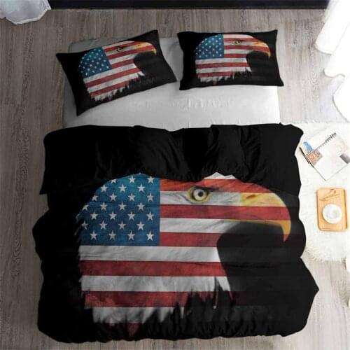 HELENGILI 3D Bedding Set Bald Eagles Print Duvet Cover Set Lifelike Bedclothes with Pillowcase Bed Set Home Textiles #DT-08