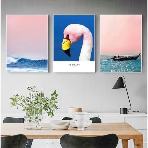 Canvas Painting Beach Ship Sea Wall Art Nordic Posters And Prints Pineapple Home Decoration Pictures For Living Room