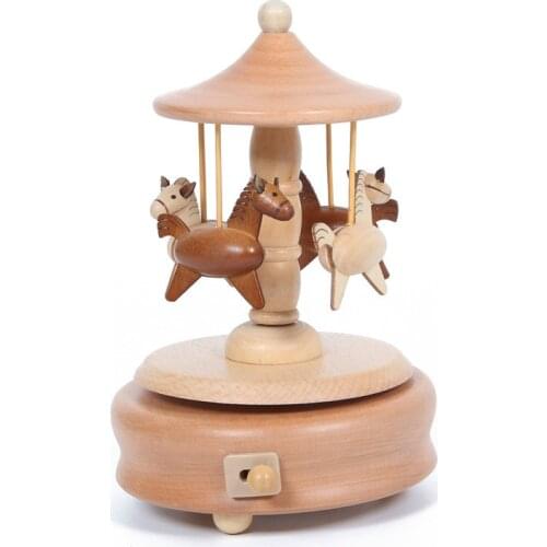 Handmade Carousel Music Box Dancing Ballet Girl Music Box Wooden Sky City 2021 New Year Christmas Holiday Birthday Gift