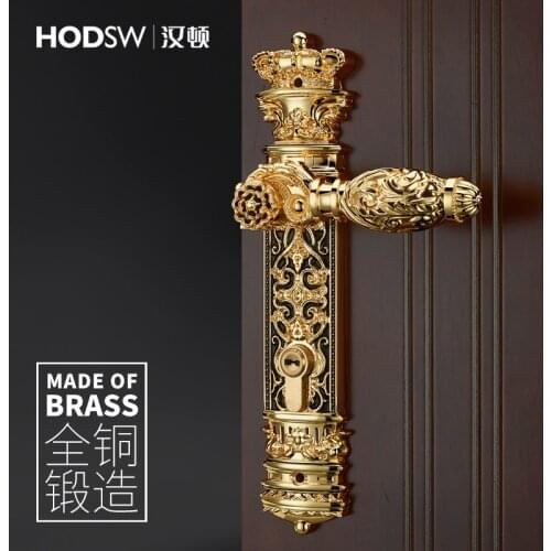 Brass luxury European interior wooden door lock patent door lock