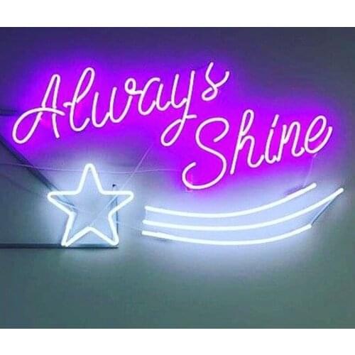 Neon Signs 10kv Always Shine with Star Neon Light Sign Open Neon Wall Signs Neon Lamp Room Decor Neon Lamp Arcade Aesthetic Room