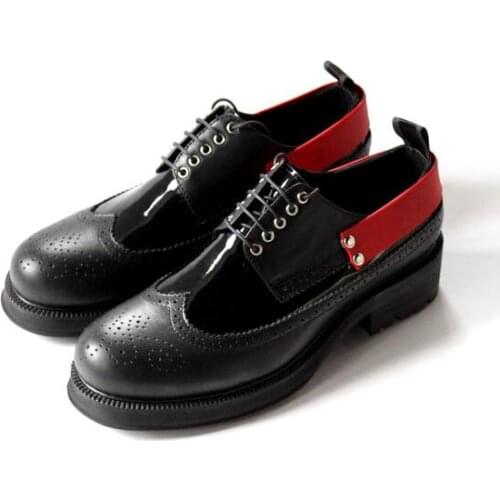 New leather shoes fashion shoes men handmade lace up shoes for men Derby platform shoes