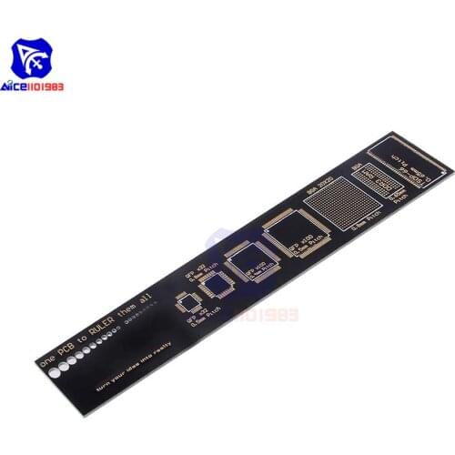 Diymore 15cm PCB Ruler for Electronic Engineers Resistor Capacitor Chip IC SMD Diode Transistor Measuring Tool