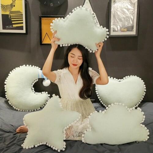 Ins Nordic Sky Series Plush Pillow Creative Crown Love Five-pointed Star Pillow Home Bedroom Princess Room Decor Sofa Cushion