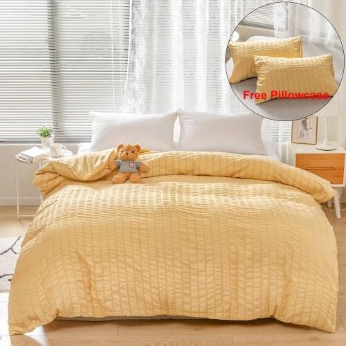 Solid Color Stripe Duvet Cover US EU Size Queen King Large Quilt Cover for Adults Soft Bedroom Quilt Case 200x230cm