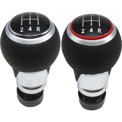 FaroeChi 12345R MT Gear Shift Knob Car Gear Shifter For Audi A4 S4 B8 8K A5 8T Q5 8R S Line 2007-2015 Chrome Ring or Red Ring