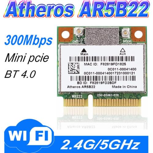 Network Wireless WiFi Card 802.11N AR5B22 AR9462 WB222 300M WLAN WiFi CARD 4.0 Bluetooth BT4.0