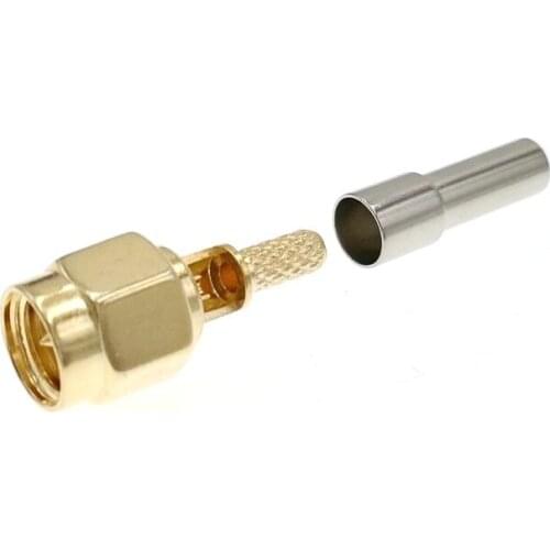 SMA Male Plug Window Crimp Solder For RG174 RG316 LMR100 Cable Connector