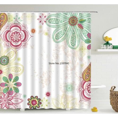 Flowers Tree Pattern Shower Curtains Waterproof Polyester Bath Screen Curtain ,Home Decoration Bathroom Printed Shower Curtain