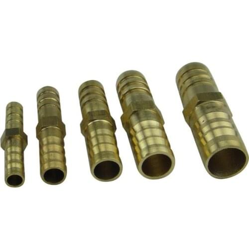 1PC Brass Connector 6/8/10/12/14/16/19mm Barb Hose Fittings Tube Joiner Connector Straight Union