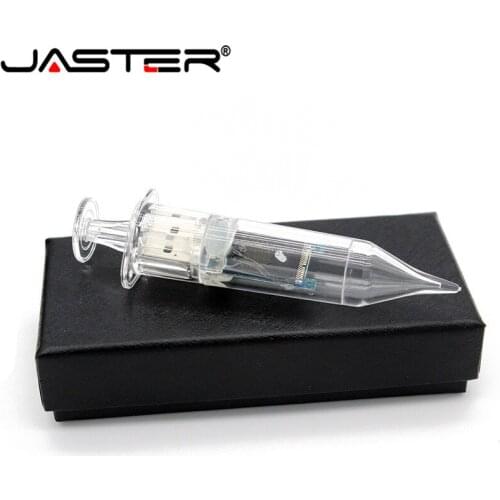 JASTER hot fashion creative Syringe usb+ box capacity USB flash drive 2.0 4GB/8GB/16GB/32GB/64GB memory stick free shipping