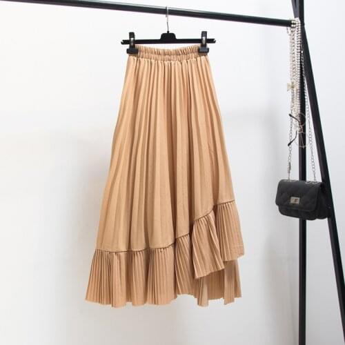 Korobov Vintage Elegant Japanese Ruffles Sweet Skirts Korean Chic Autumn New Faldas Mujer Office Lady Irregular Women Skirt