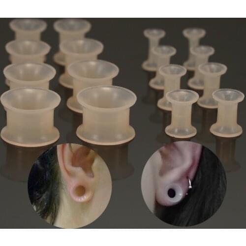 1 Pair New Fresh Color Silicone Ear Plugs Gauges Earring Men Women Punk Tunnel Plug Piercings Body Jewerly Expander Piercing 3mm