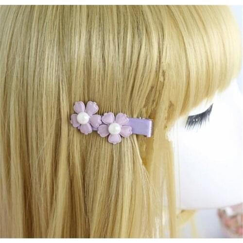 Cute flower shape with pearl hair clip Lolita hairpin side clip hair accessories B939
