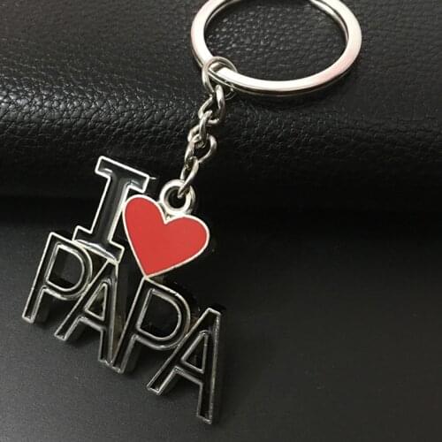 1PC Fathers Day Gift I Love PAPA Keychain Personality Metal Love Dad Father Festival Keyring For Father Men Gifts New Wholesale