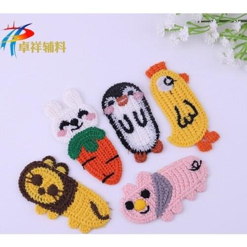 100pcs/lot Small Embroidery Patches Rabbit Lion Penguin Chicken Piglet Home Clothing Decoration Sewing Accessories Diy Applique