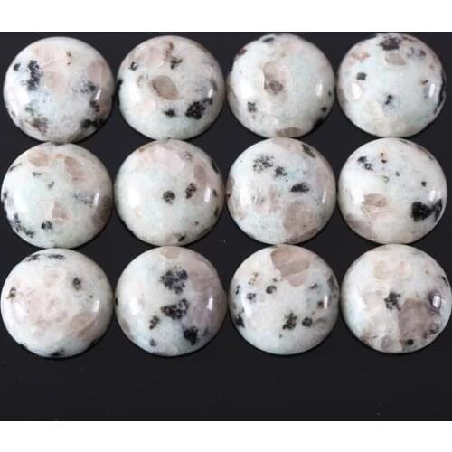 16MM Round Cabochon CAB Natural Tianshan Blue Stone No Drilled Hole Bead for Women Men DIY Jewelry Making Ring 10Pcs 909