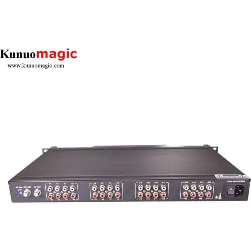 16 in 1 Agile Modulator Headend Catv Analog RF Converter 1U Chassis With LED Display