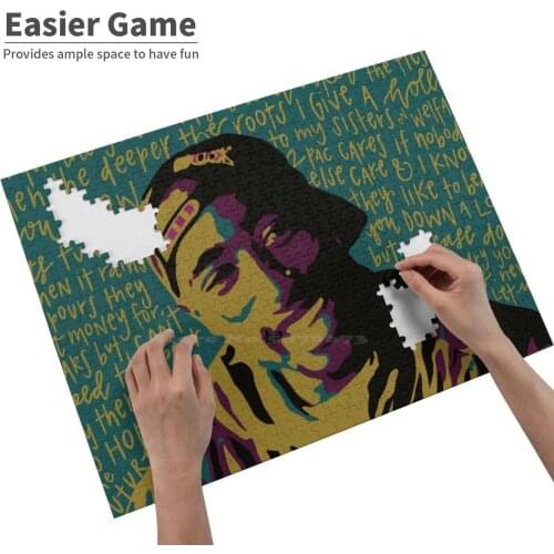 300 500 1000 Pcs Jigsaw Puzzle For Adult Kids Game Toy Gift 2Pac 2Pac Shakur Shakur Hip Hop Black History Black Music Rap Art